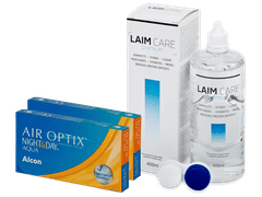 Air Optix Night and Day Aqua (2x 3 lenses) + Laim Care Solution 400 ml
