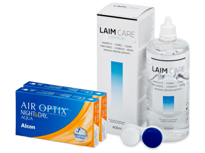 Air Optix Night and Day Aqua (2x 3 lenses) + Laim Care Solution 400 ml