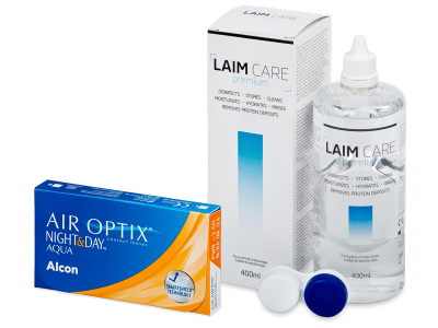 Air Optix Night and Day Aqua (6 lenses) + Laim Care Solution 400 ml