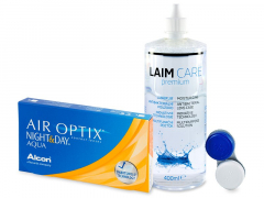 Air Optix Night and Day Aqua (6 lenses) + Laim Care Solution 400 ml