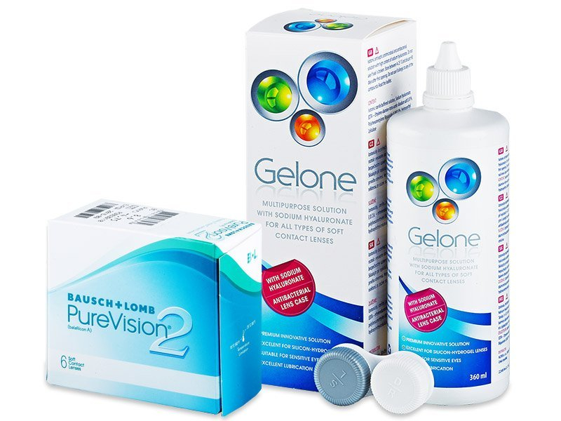 PureVision 2 (6 lenses) + Gelone Solution 360 ml