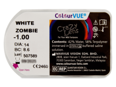 White Zombie contact lenses - power - ColourVue Crazy (2 coloured lenses)