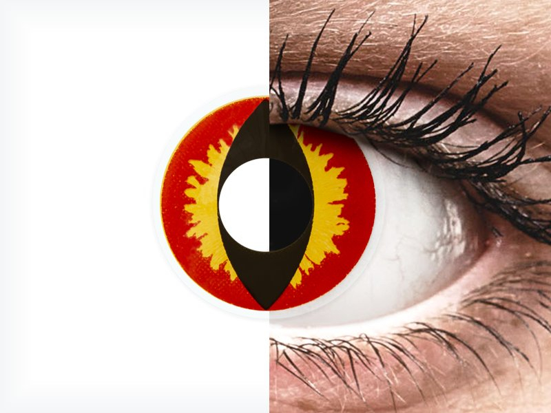 Red and Yellow Dragon Eyes contact lenses - ColourVue Crazy (2 daily ...