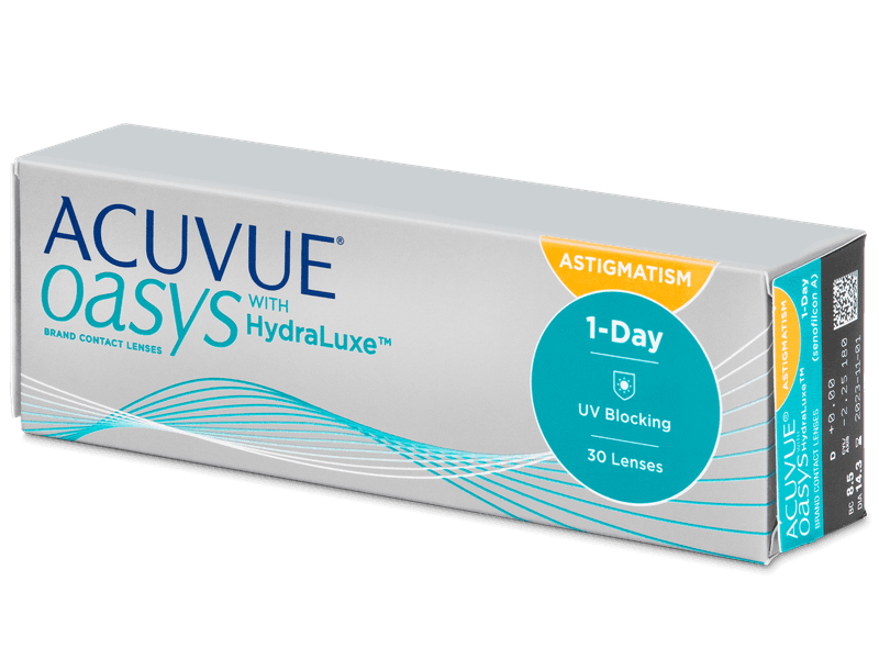 Acuvue Oasys 1 Day With HydraLuxe For Astigmatism Toric Contacts 30 Acuvue Oasys 1 Day With HydraLuxe For Astigmatism Toric Contacts 30