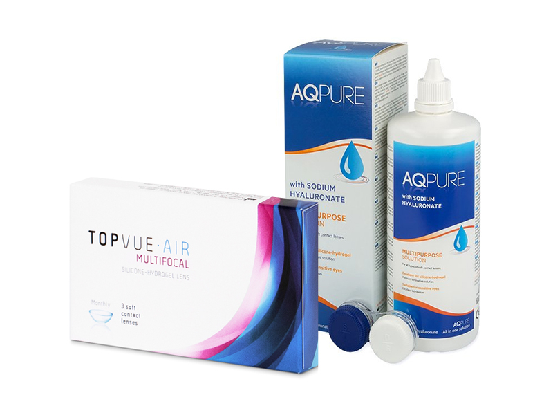 TopVue Air Multifocal (3 lenses) + AQ Pure Solution 360 ml
