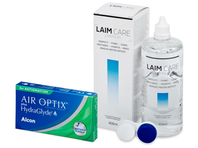 Air Optix plus HydraGlyde for Astigmatism (6 lenses) + Laim Care Solution 400 ml