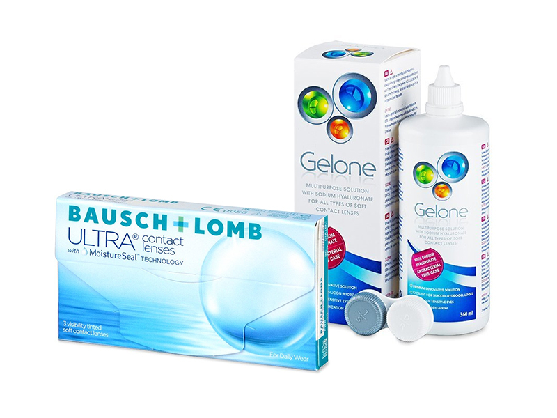 Bausch + Lomb ULTRA (3 lenses) + Gelone Solution 360 ml