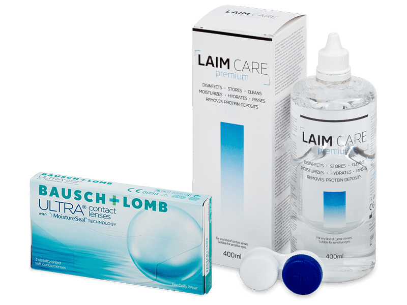 Bausch + Lomb ULTRA (3 lenses) + Laim Care Solution 400 ml