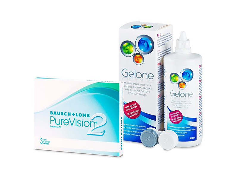 PureVision 2 (3 lenses) + Gelone Solution 360 ml