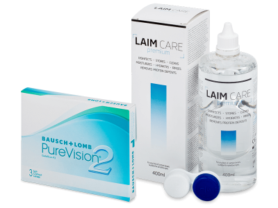 PureVision 2 (3 lenses) + Laim Care Solution 400 ml