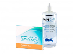 PureVision 2 for Astigmatism (3 lenses) + Laim-Care Solution 400 ml