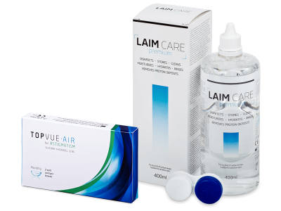 TopVue Air for Astigmatism (3 lenses) + Laim Care Solution 400 ml