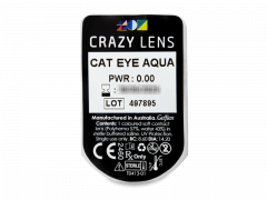 CRAZY LENS - Cat Eye Aqua - plano (2 daily coloured lenses)