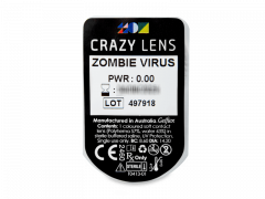 CRAZY LENS - Zombie Virus - plano (2 daily coloured lenses)