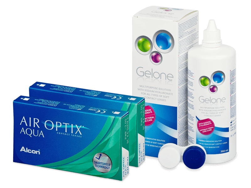 Air Optix Aqua (2x3 lenses) + Gelone Solution 360 ml