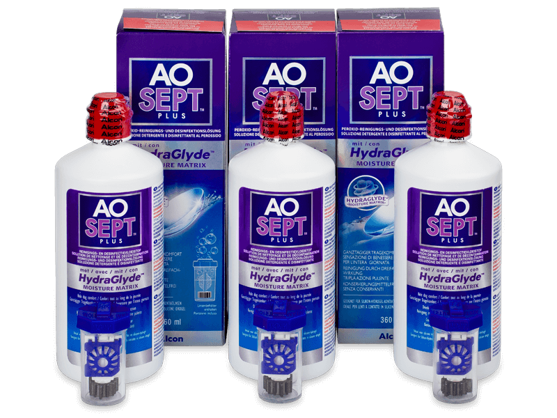 AO SEPT PLUS HydraGlyde Solution 3 x 360 ml 